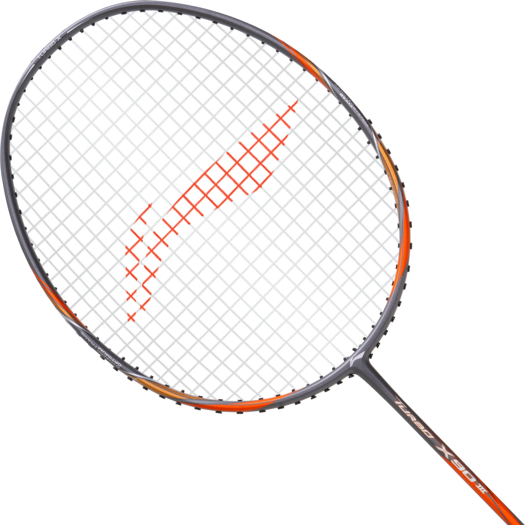 Li-Ning Turbo X 80 III Strung Badminton Racket (Grey, Copper) Strung Badminton Racquet (Grey / Brown)