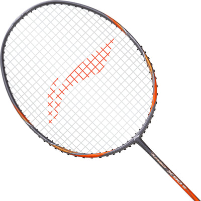 Li-Ning Turbo X 80 III Strung Badminton Racket (Grey, Copper) Strung Badminton Racquet (Grey / Brown)