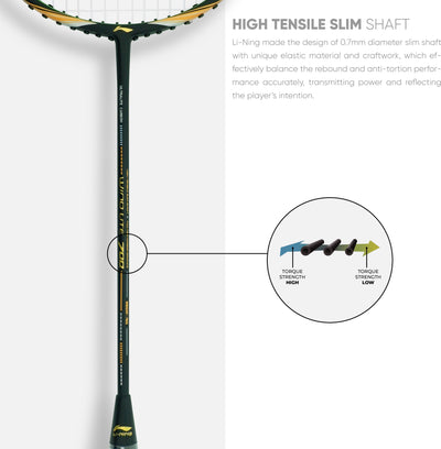 Li-Ning Wind Lite 700 Strung Badminton Racquet (Black / Gold)