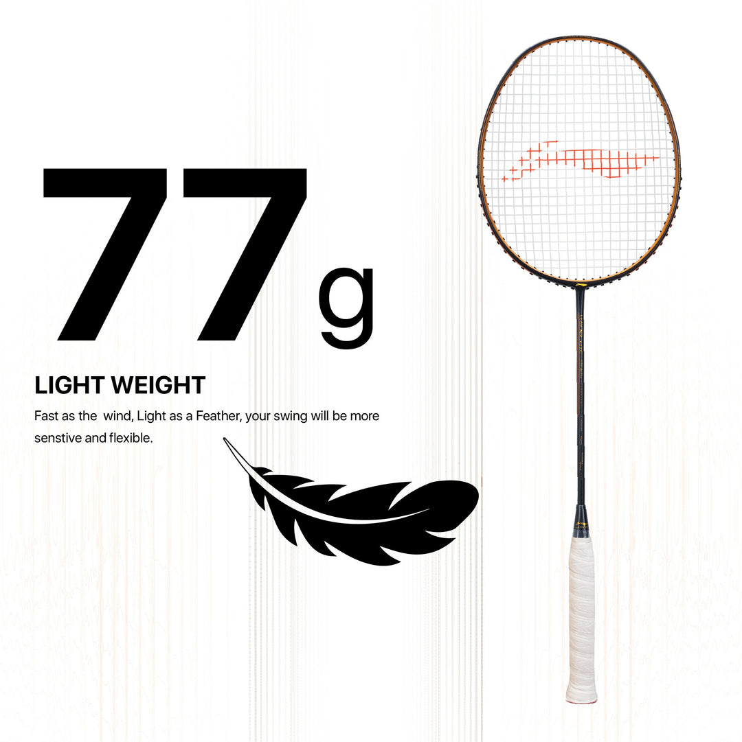 Li-Ning Wind Lite Stealth Strung Badminton Racquet (Black)