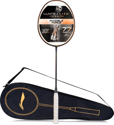 Li-Ning Wind Lite Stealth Strung Badminton Racquet (Black)