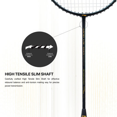 Li-Ning Wind Lite Stealth Strung Badminton Racquet (Black / Green / Gold)