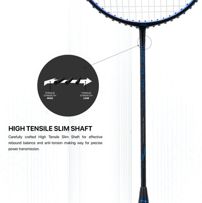 Li-Ning Wind Lite Stealth Strung Badminton Racquet (Black / Blue)