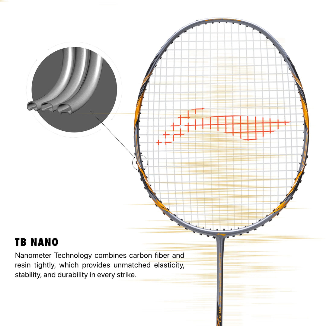 Li-Ning Super Series 900 Strung Badminton Racket (84 gms, Grey/Copper, free full cover) Strung Badminton Racquet (Multicolor)