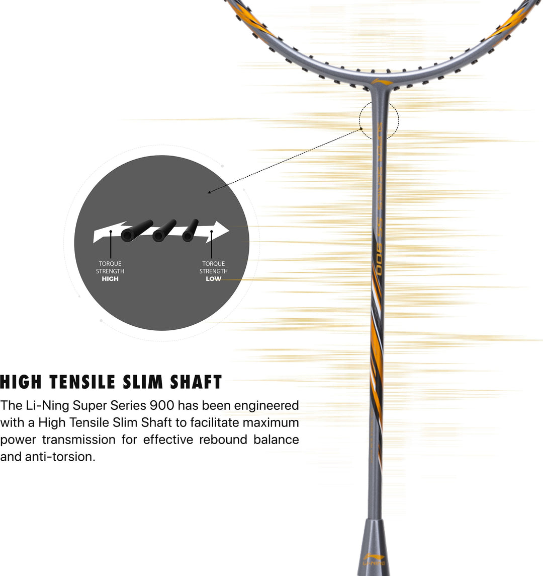 Li-Ning Super Series 900 Strung Badminton Racket (84 gms, Grey/Copper, free full cover) Strung Badminton Racquet (Multicolor)