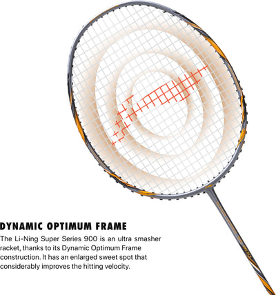 Li-Ning Super Series 900 Strung Badminton Racket (84 gms, Grey/Copper, free full cover) Strung Badminton Racquet (Multicolor)