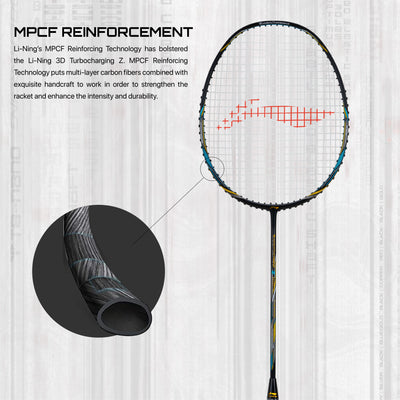 Li-Ning Turbo Charging Z Boost Strung Badminton Racquet (Black / Blue / Gold)