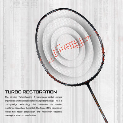 Li-Ning Turbo Charging Z Combat Strung Badminton Racquet (Black / Brown)