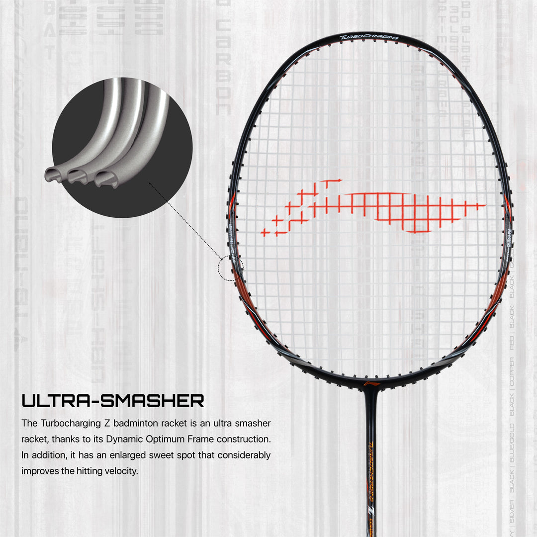 Li-Ning Turbo Charging Z Combat Strung Badminton Racquet (Black / Brown)