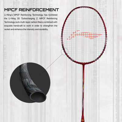 Li-Ning Turbo Charging Z Combat Strung Badminton Racquet (Red / Black)