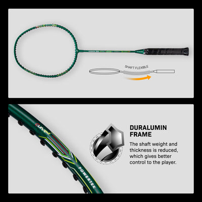 Hundred POWERTEK 200 Strung Badminton Racquet (Green)