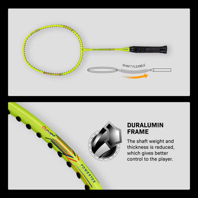 Hundred POWERTEK 200 JR Strung Badminton Racquet (Green)