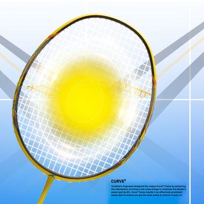 Hundred Atomic X 35 SPD X-Flex Shaft Strung Badminton Racquet (Yellow / Black)