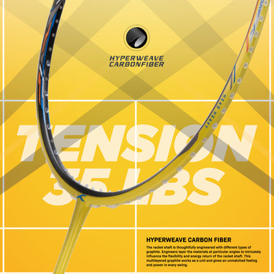 Hundred Atomic X 35 SPD X-Flex Shaft Strung Badminton Racquet (Yellow / Black)