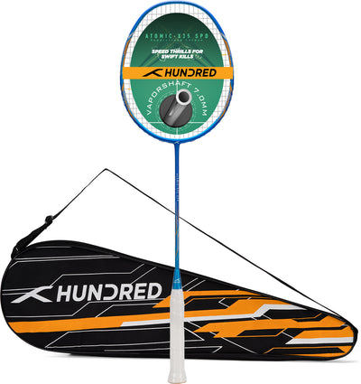 Hundred Atomic X 35 SPD X-Flex Shaft Strung Badminton Racquet (Blue)