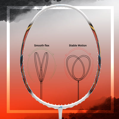 Hundred Atomic X 38 CTRL  Superstrong Carbon Strung Badminton Racquet (White / Black)