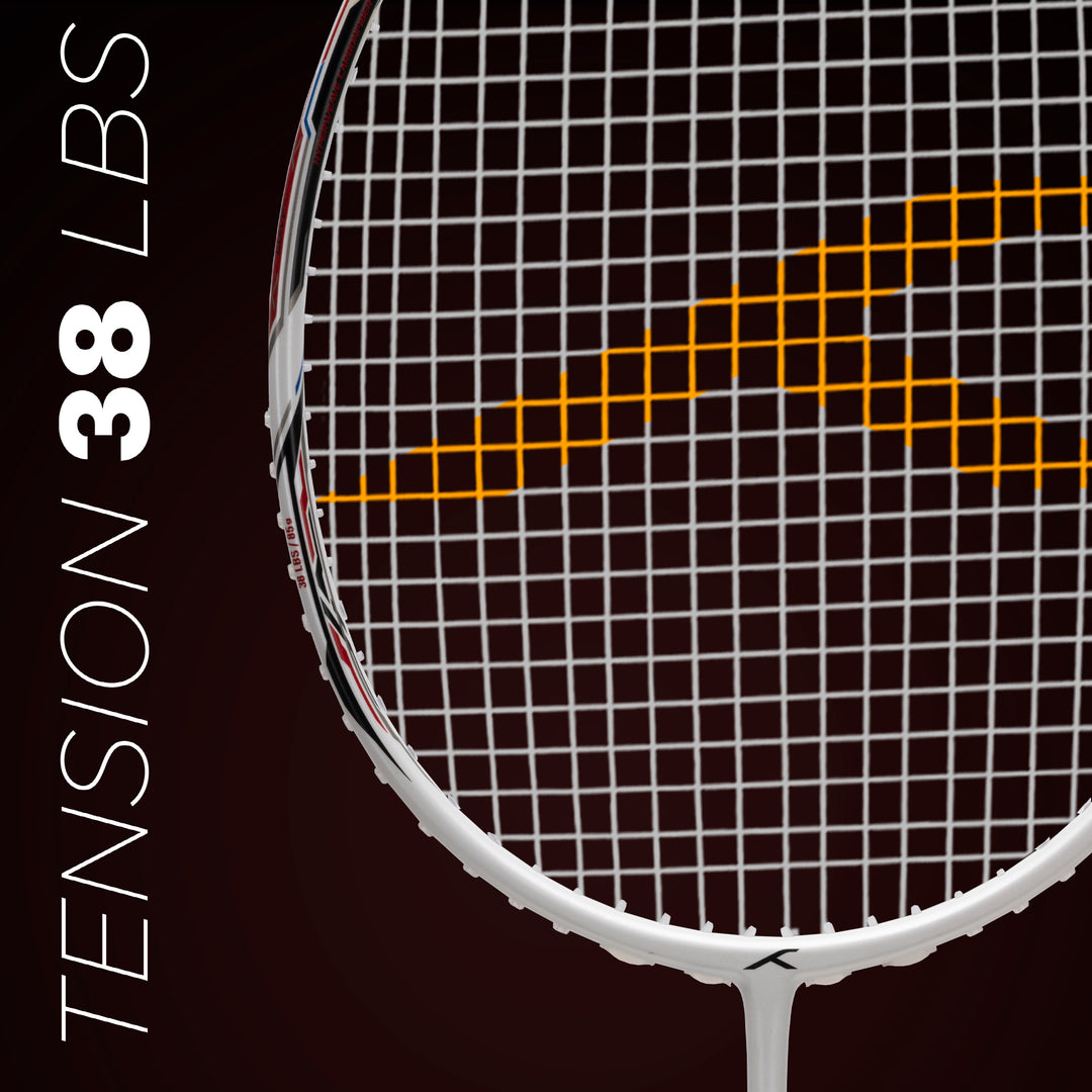Hundred Atomic X 38 PWR Power Multiplier Strung Badminton Racquet (White / Gold)