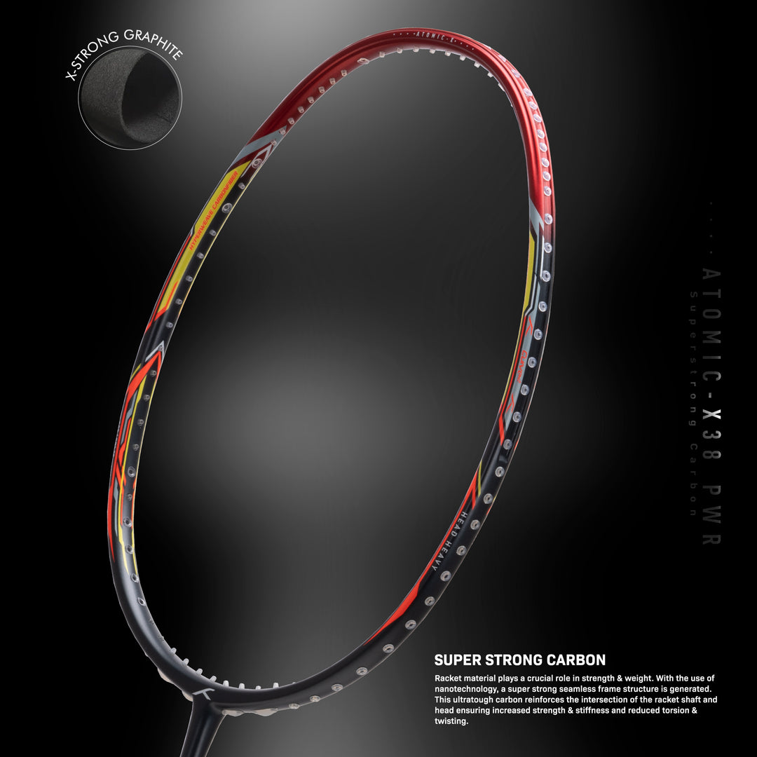 Hundred Atomic X 38 PWR Power Multiplier Strung Badminton Racquet (Grey / Red)