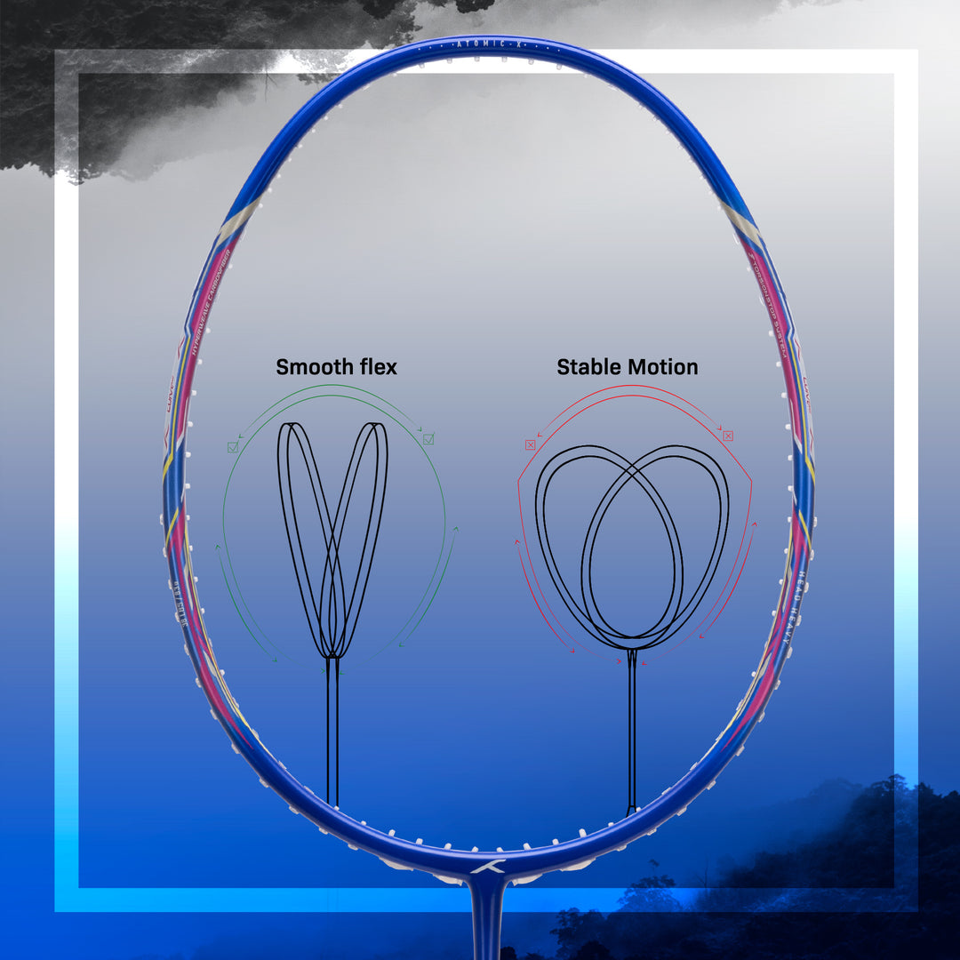 Hundred Atomic X 38 CTRL  Superstrong Carbon Unstrung Badminton Racquet (Blue)