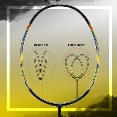 Hundred Atomic X 38 CTRL  Superstrong Carbon Strung Badminton Racquet (Black / Yellow)