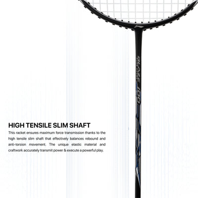 Li-Ning Blaze 100 Strung Badminton Racquet (Black / Silver / Blue)