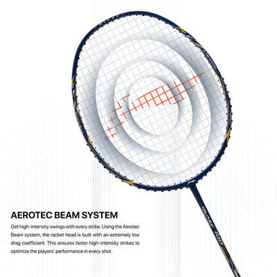 Li-Ning Blaze 100 Strung Badminton Racquet (Blue / White / Gold)