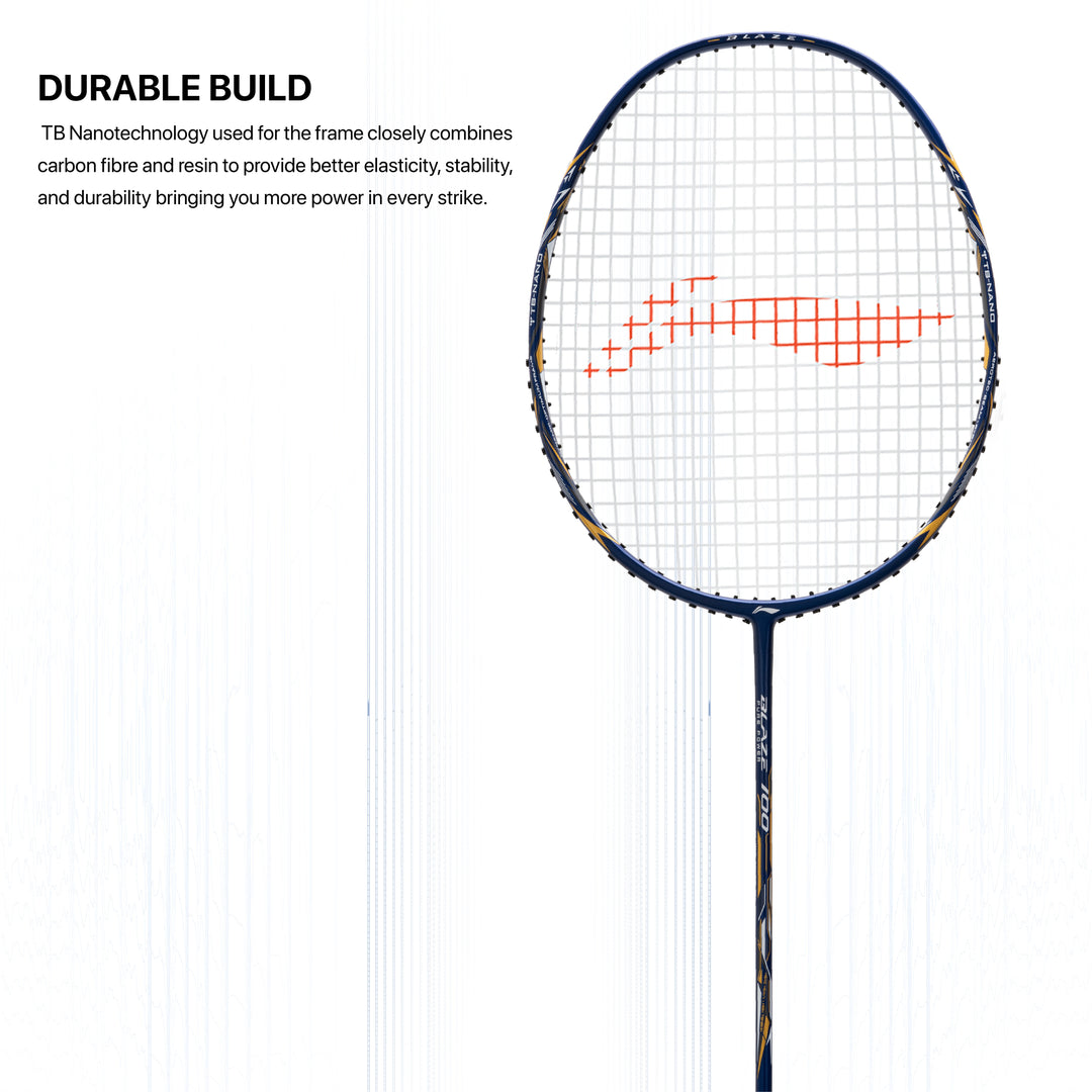 Li-Ning Blaze 100 Strung Badminton Racquet (Blue)