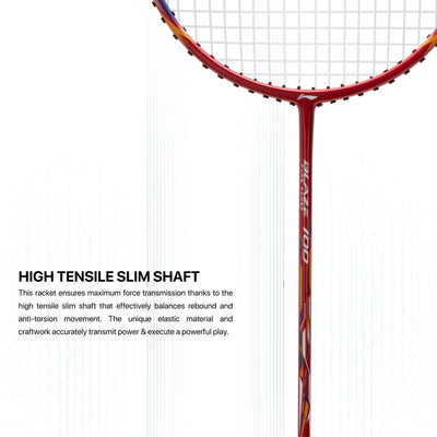 Li-Ning Blaze 100 Strung Badminton Racquet (Red)