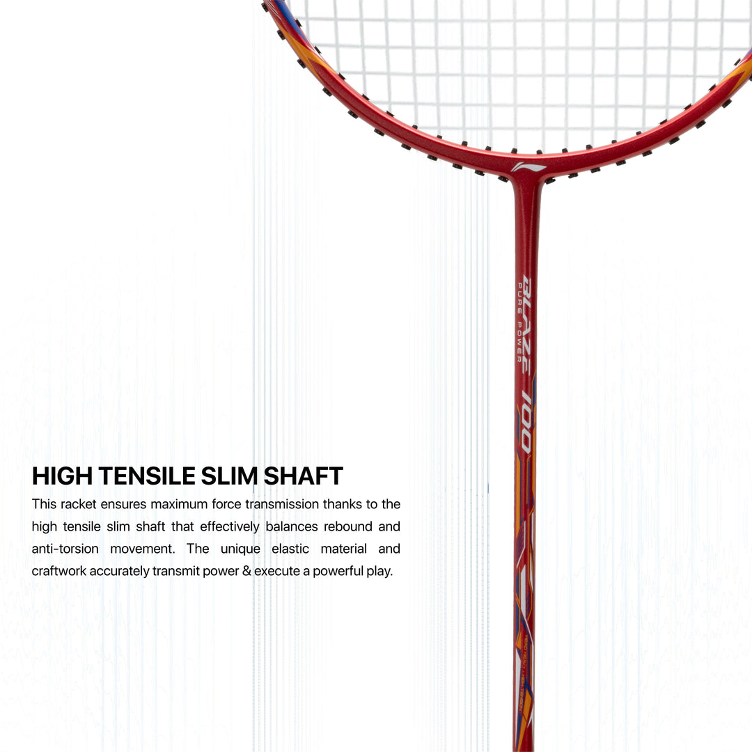 Li-Ning Blaze 100 Strung Badminton Racquet (Red / White / Blue)