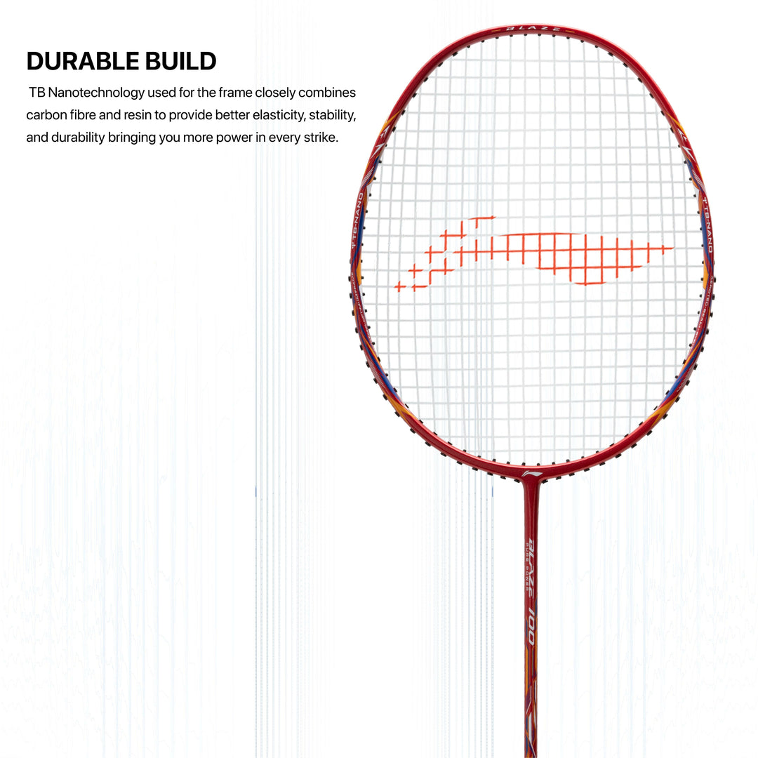 Li-Ning Blaze 100 Strung Badminton Racquet (Red / White / Blue)