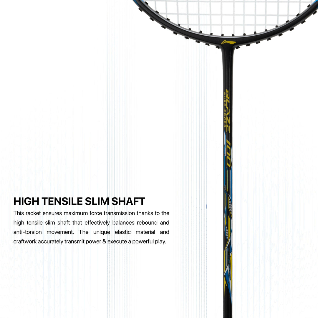 Li-Ning Blaze 100 Strung Badminton Racquet (Grey)