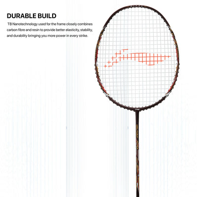 Li-Ning Blaze 100 Strung Badminton Racquet (Brown / Red / Gold)