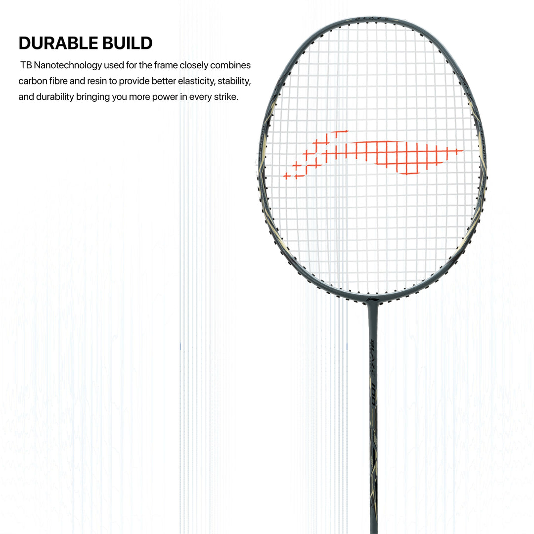 Li-Ning Blaze 100 Strung Badminton Racquet (Beige / Grey / Black)