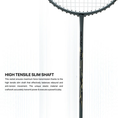 Li-Ning Blaze 100 Strung Badminton Racquet (Beige / Grey / Black)