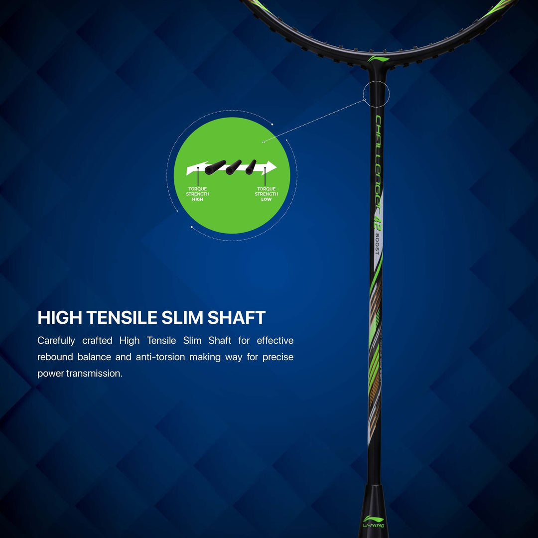 Li-Ning Challenger Boost Strung Badminton Racquet (Black / Blue)