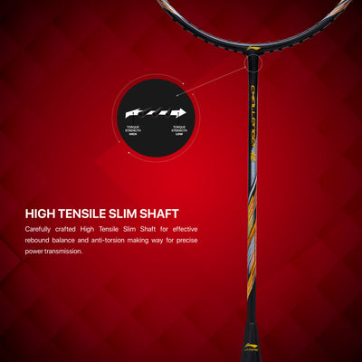 Li-Ning Challenger Boost Strung Badminton Racquet (Black / Red)