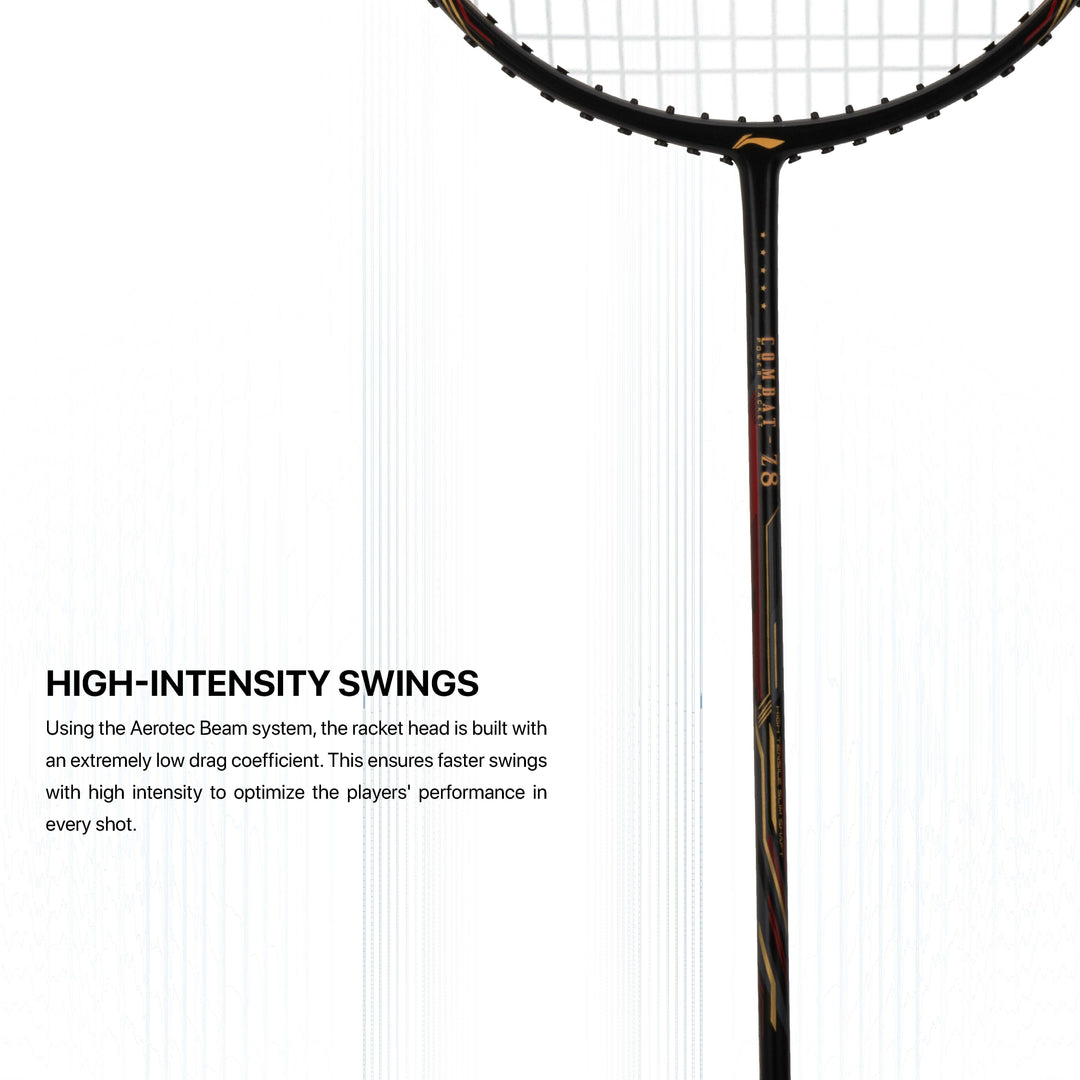 Li-Ning Combat Z8 Strung Badminton Racquet (Black / Gold / Red)