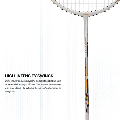 Li-Ning Combat Z8 Strung Badminton Racquet (White / Gold / Red)