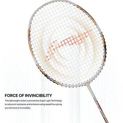 Li-Ning Combat Z8 Strung Badminton Racquet (White / Gold / Red)