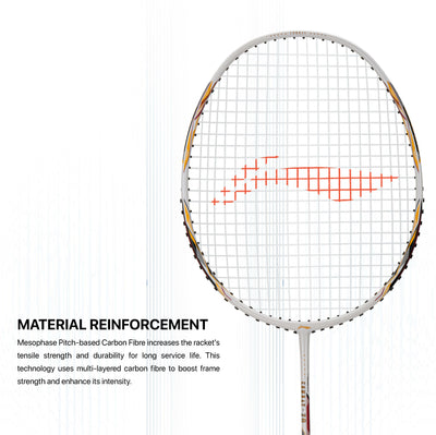 Li-Ning Combat Z8 Strung Badminton Racquet (White / Gold / Red)