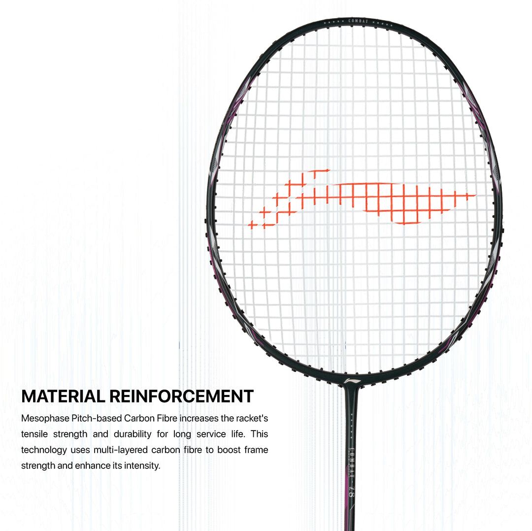 Li-Ning Combat Z8 Strung Badminton Racquet (Grey / Pink)