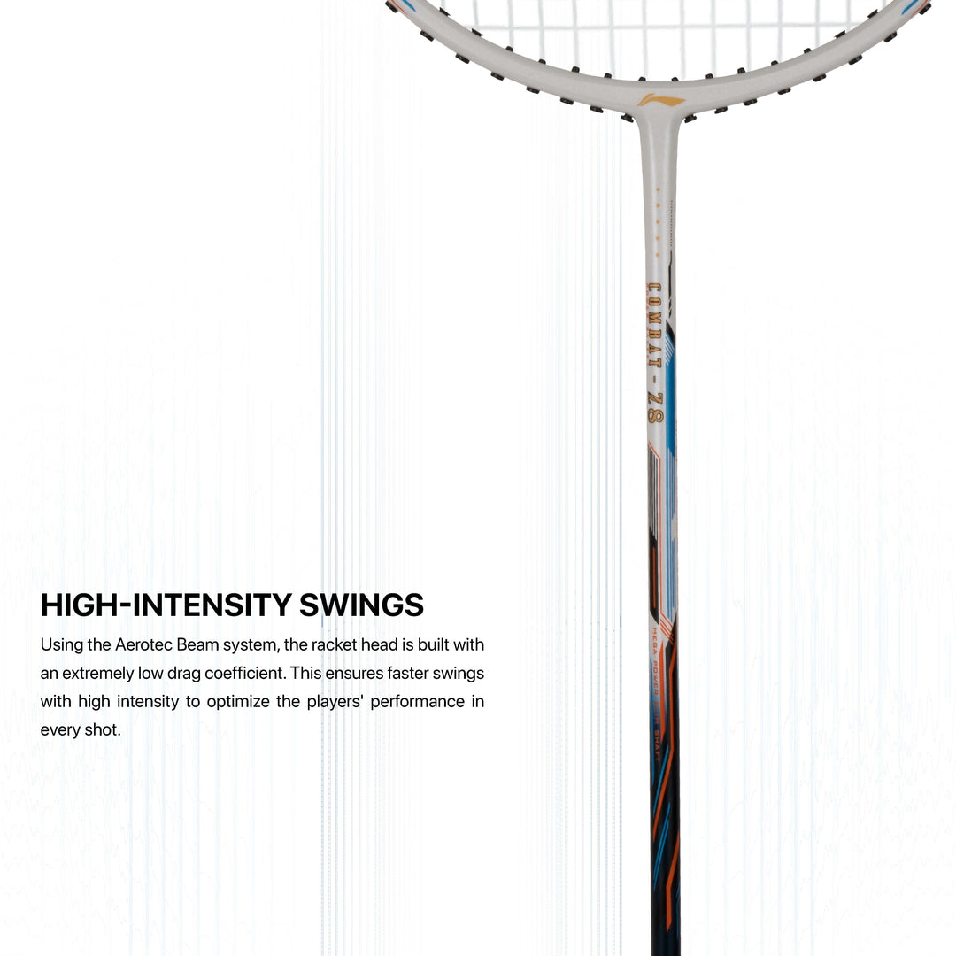 Li-Ning Combat Z8 Strung Badminton Racquet (Blue / Black / White)