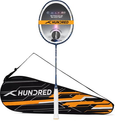 Hundred Cult 82 Aerodynamic Frame Strung Badminton Racquet (Blue)