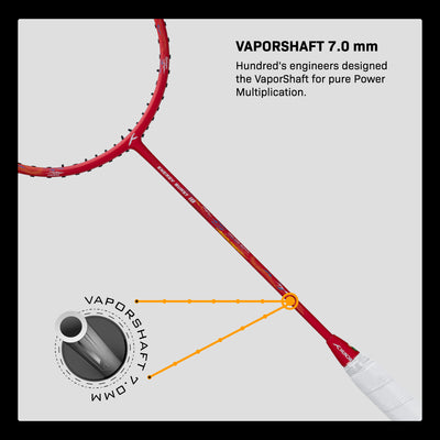 Hundred ENERGY BURST 18 Strung Badminton Racquet (Red)