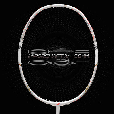 Hundred Flutter S Ctrl Superior Control Slim Shaft Strung Badminton Racquet (White / Red)