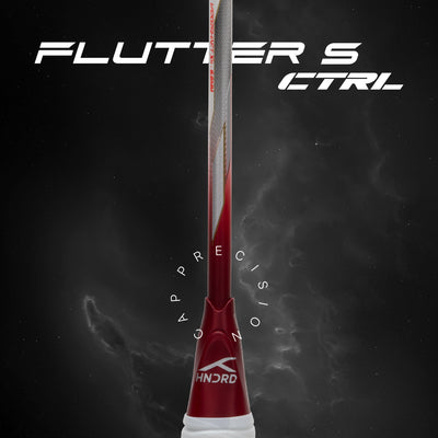 Hundred Flutter S Ctrl Superior Control Slim Shaft Strung Badminton Racquet (White / Red)