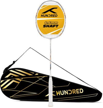 Hundred Flutter S Zoom Superior Wingshot Technology Strung Badminton Racquet (White / Black)