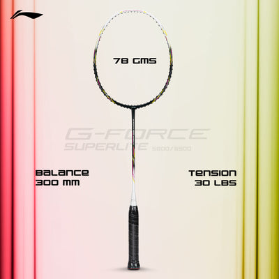 Li-Ning G-Force 5800 Superlite Strung Badminton Racquet (Black / White / Green)