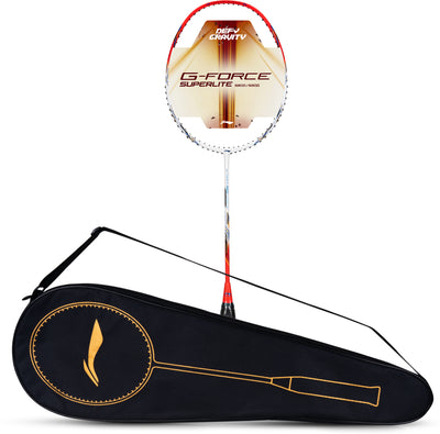 Li-Ning G-Force 5800 Superlite Strung Badminton Racquet (White / Orange / Blue)