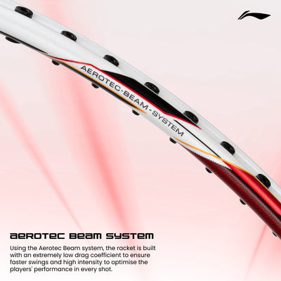 Li-Ning G-Force 5900 Superlite Strung Badminton Racquet (White / Red / Black)